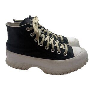 Converse A03704C Leather All Star Lugged 2.0 Hi Top Sneakers Black M 6.5 W 8.5
